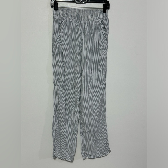 Abercrombie & Fitch A&F Lounge Sleep Pants Blue And White Striped Size Small - Picture 2 of 3